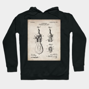 Light Bulb Patent - Designer Industrial Design Art - Antique Hoodie